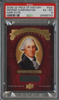2008 Upper Deck Piece of History "Hair Cuts" #GW George Washington – PSA EX-MT 6